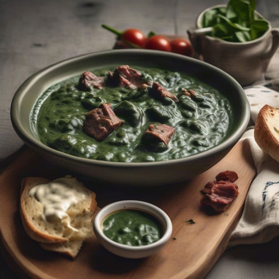 Creamy Spinach Sauce with Beef